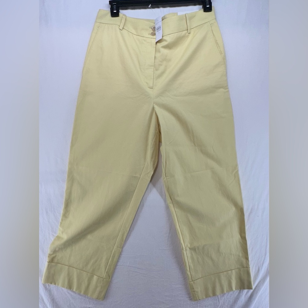 Ann Taylor Straight Leg High‎ Rise Pants Cropped Yellow Womens Size 12
